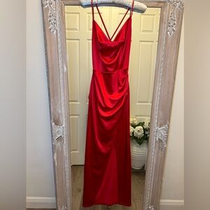 Windsor Chelsea Satin High Slit Formal Dress Small